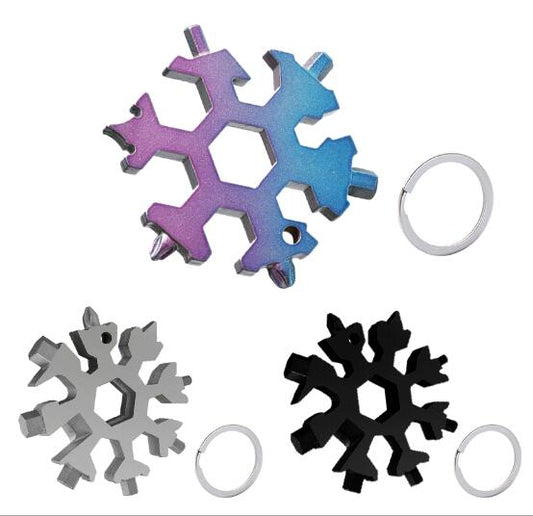 18-in-1 multi-tool card combination Compact and portable outdoor products Snowflake tool card