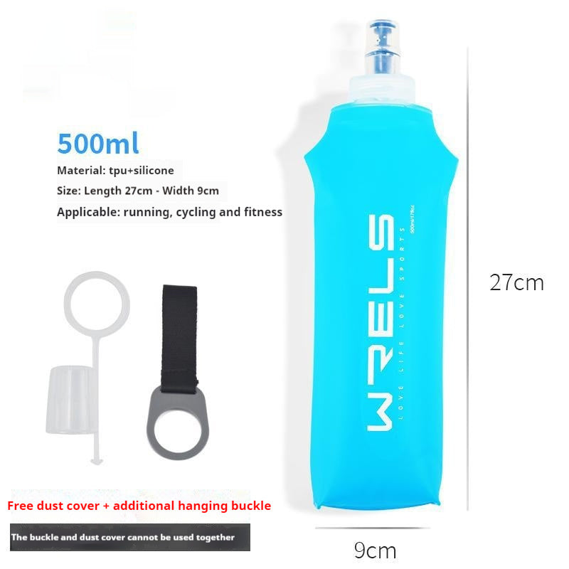Sports Soft Water Bottle Bite Waist Pack Foldable Water Cup Bag Soft Water Bottle