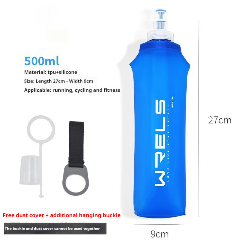 Sports Soft Water Bottle Bite Waist Pack Foldable Water Cup Bag Soft Water Bottle
