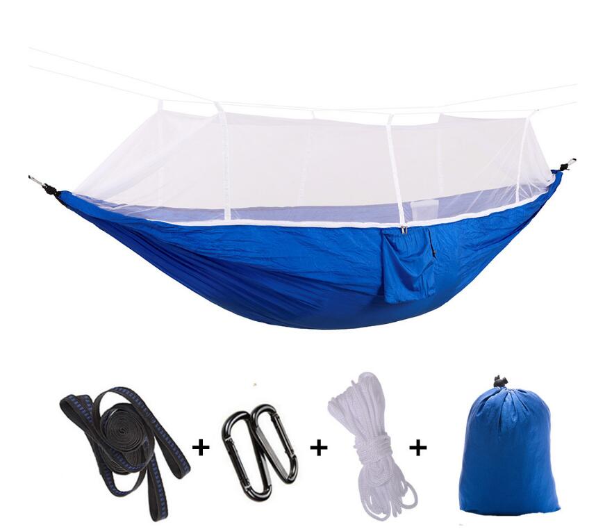 1 2 Person Outdoor Mosquito Net Parachute Hammock Camping Hanging Sleeping Bed Swing Portable Double Chair Hamac Army Green