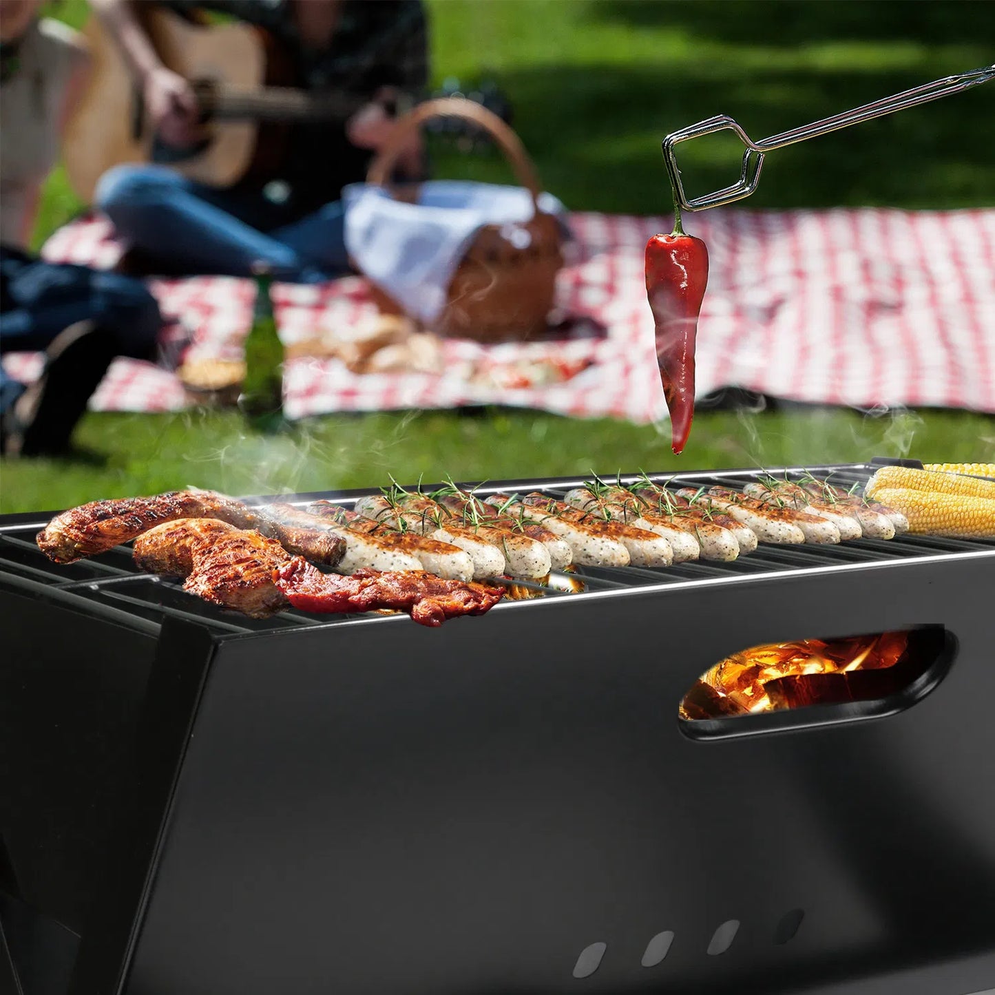Foldable BBQ Grill Portable BBQ Barbecue Grill Camping Garden Outdoor Travel For Camping Picnic RV Travel