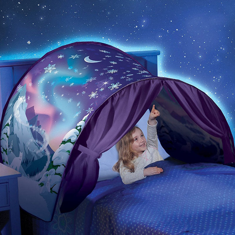Toys Baby Pop Up Bed Tent Fantasy Cartoon Snowy Foldable Playhouse Comforting Sleeping Toys for Kids