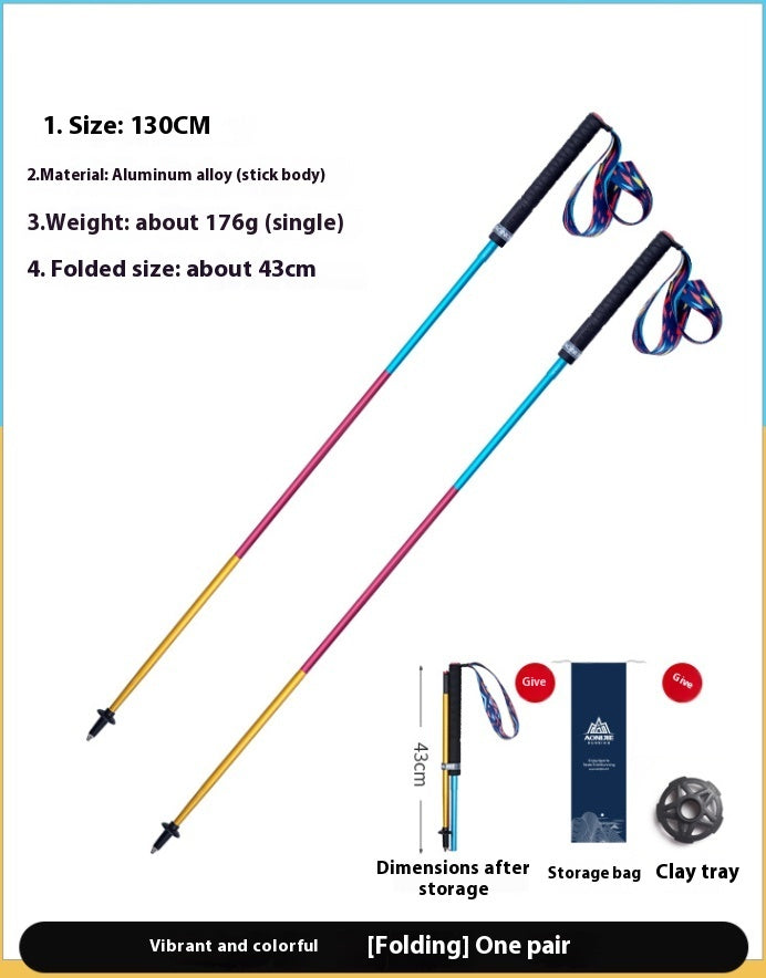 Carbon Trekking Pole Folding Carbon Fiber Off-road Cane