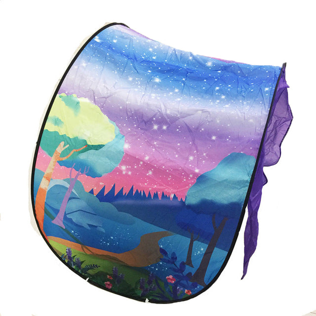 Toys Baby Pop Up Bed Tent Fantasy Cartoon Snowy Foldable Playhouse Comforting Sleeping Toys for Kids