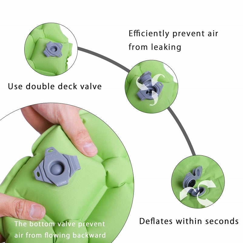 Air Mattress Sleeping Mat Outdoor Camping Pad Waterproof Inflatable Mattress Cushion for Backpacking Hiking Travel Beach