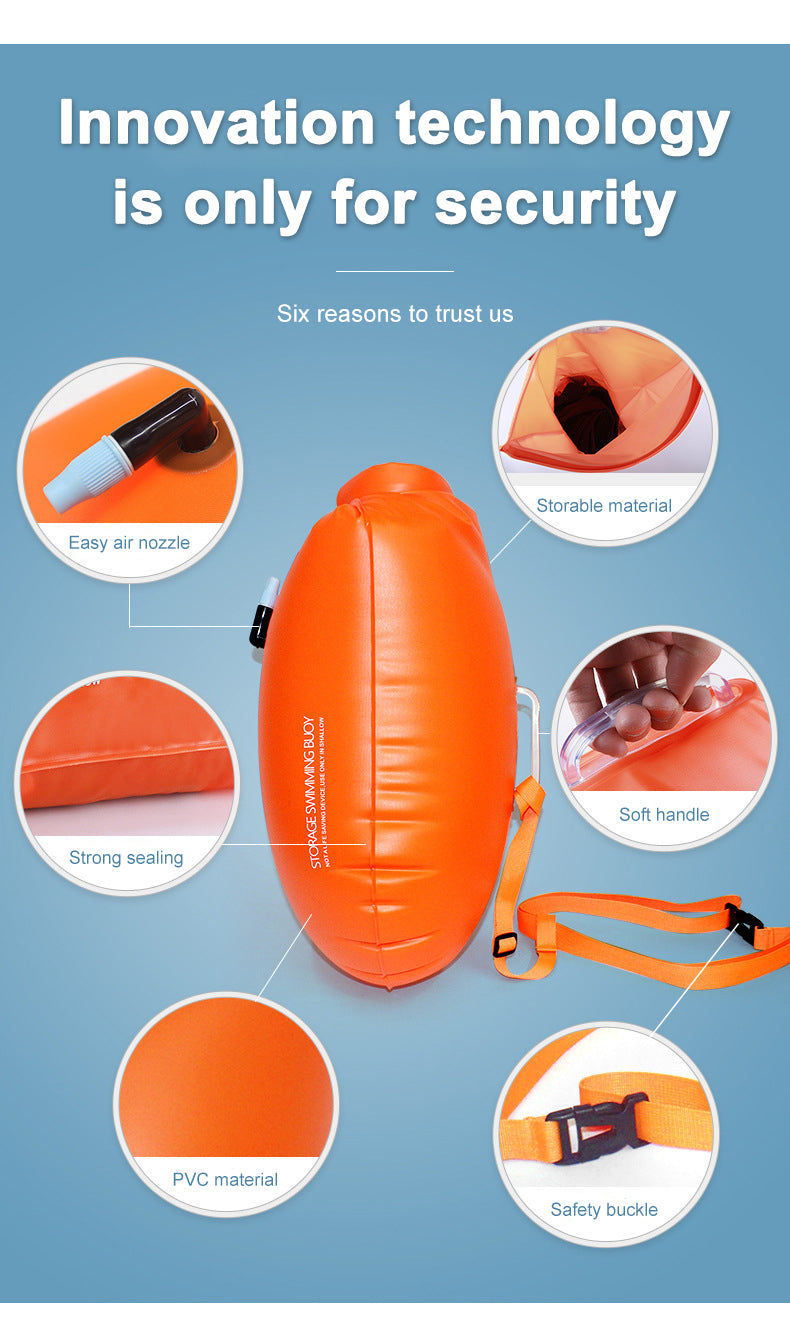 PVC Inflatables Storage Swim Buoys Dry Bag Orange Floating Safety Swimming Buoy