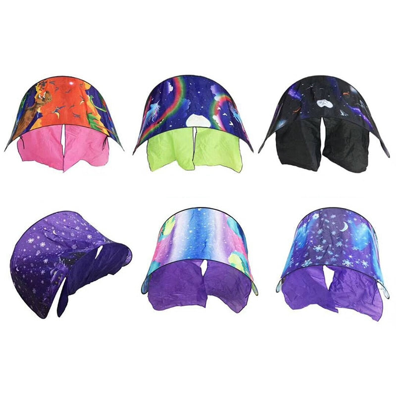 Toys Baby Pop Up Bed Tent Fantasy Cartoon Snowy Foldable Playhouse Comforting Sleeping Toys for Kids
