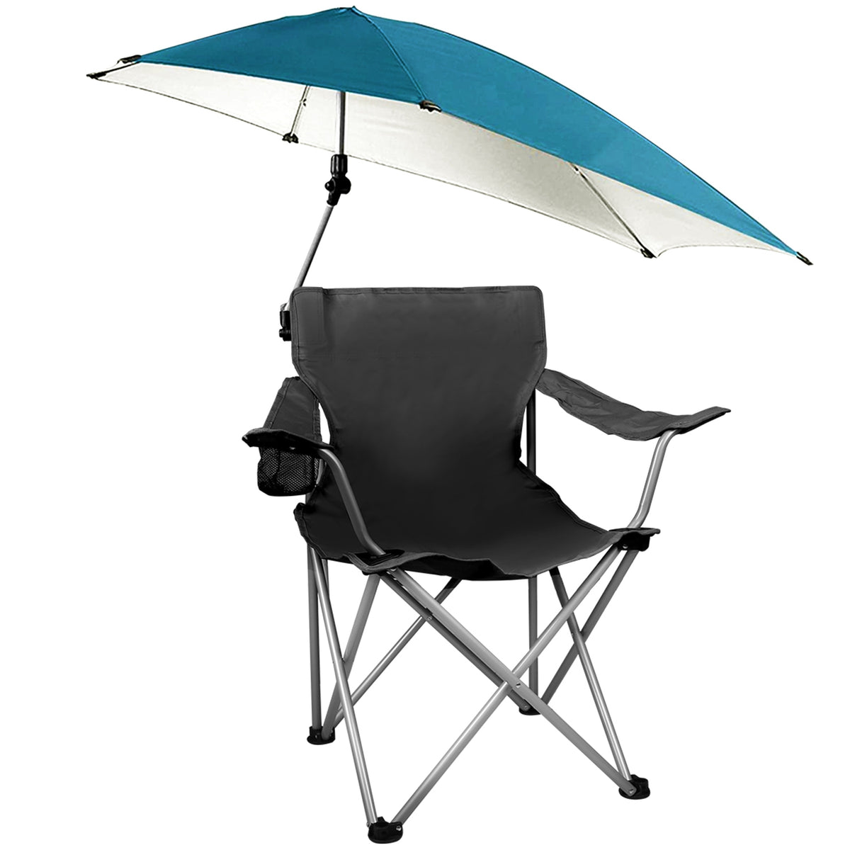 1Pc Foldable Beach Chair With Sun Canopy Cup Holder Carry Bag Adkustable Armrest Detachable Umbrella 220.5lbs Max Load Fedex Shipping