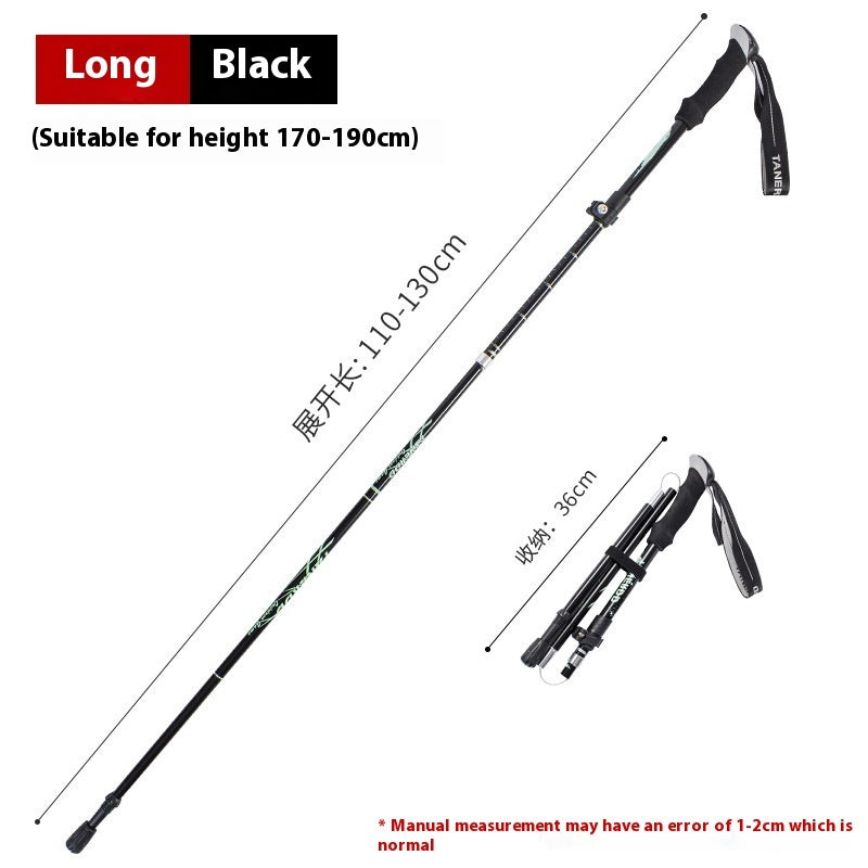 Alloy Foldable And Portable Telescopic Hand Hiking Alpenstock