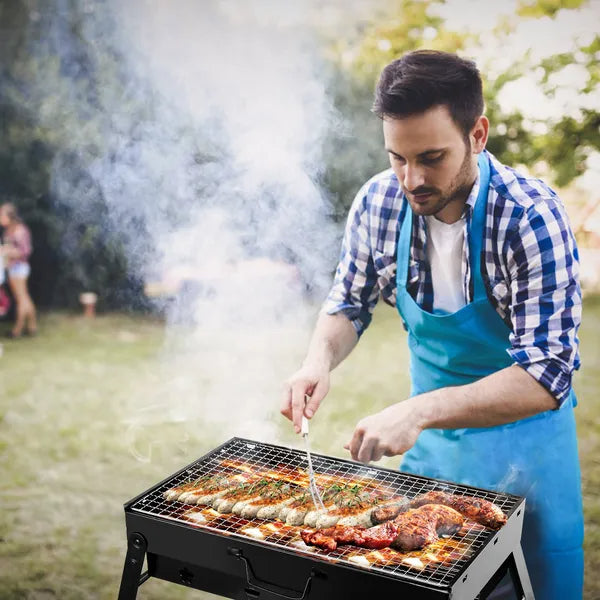 Foldable Smoker Grill Portable Lightweight BBQ Charcoal Grill For Camping Picnics Garden Grilling RV Travel