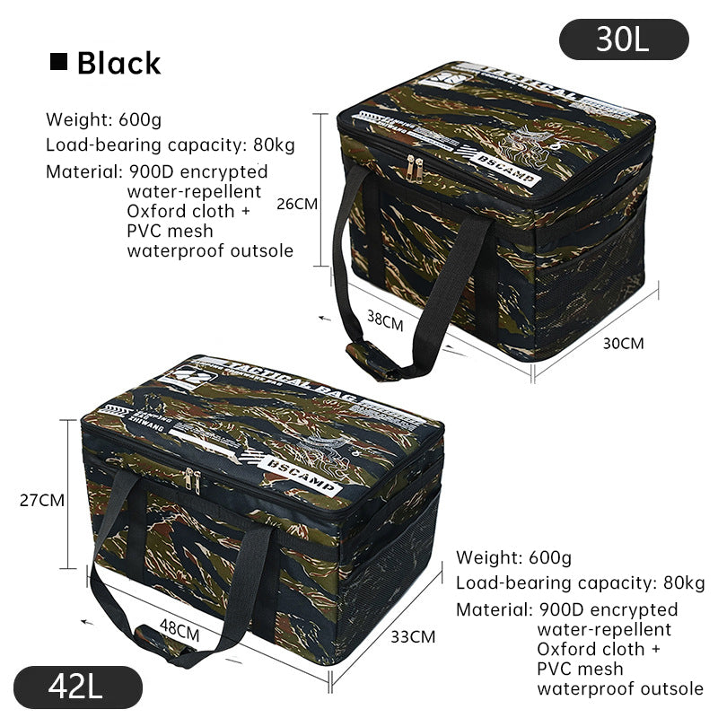 Outdoor storage bag, large - capacity foldable storage box, camping gear for picnic, portable, water - resistant