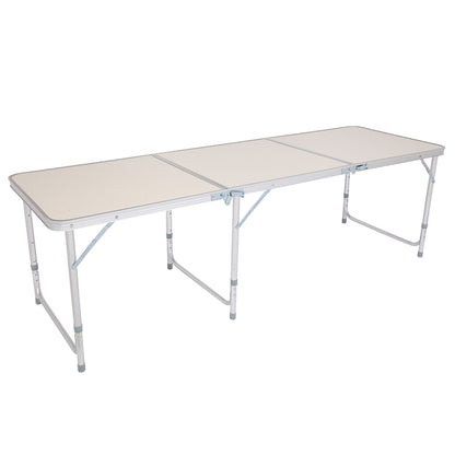 6ft Silver Outdoor Folding Table Aluminum Alloy Rectangular  50kg