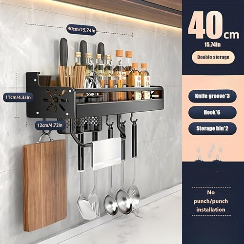 Wall Mounted Cutlery Rack And Camping Kitchen Rack With Spice Rack,Please Note That This Product Is Shipped By Yourself For The Average Shipping Cost