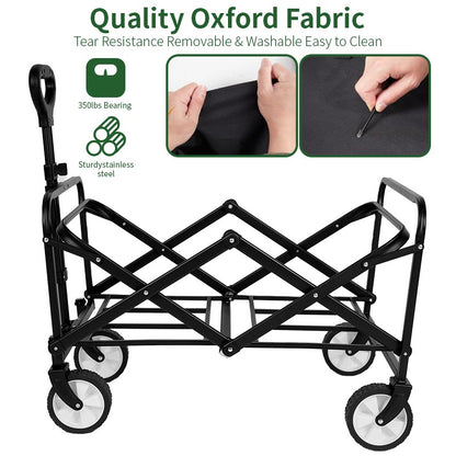 5-inch Camping Cart - Large-capacity Foldable Beach Cart, Suitable For Various Occasions Such As Camping, Sports, Shopping, Etc., Portable And Easy To Store