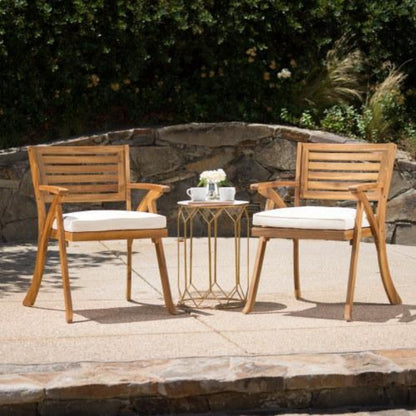 Outdoor Ermosa KD Solid Wood Dining Chair With Cushion Two-piece Set