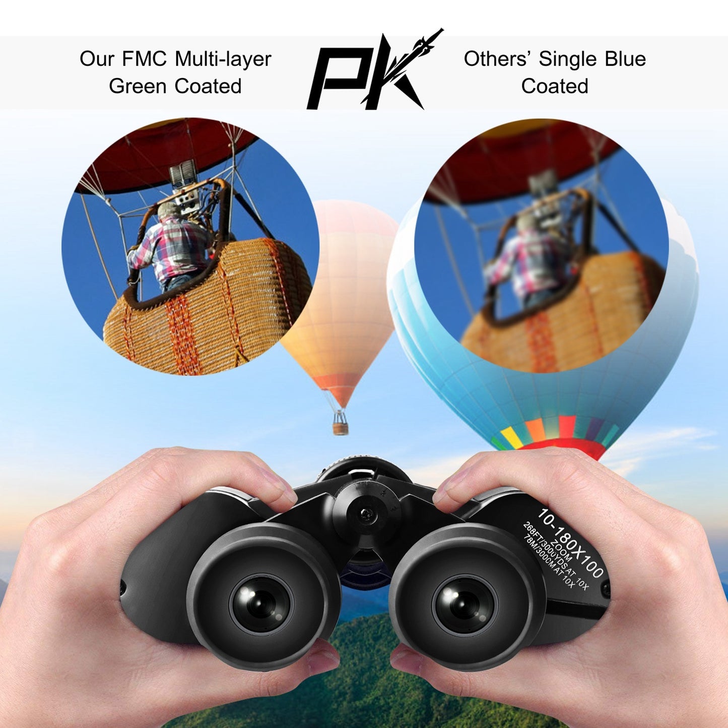 1Pc Portable Zoom Binoculars With FMC Lens Low Light Night Vision For Bird Watching Hunting Sports Events Concerts Adults Kids
