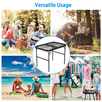 1Pc Foldable Camping Table Collapsible Picnic Aluminum Alloy Grill Stand 88LBS Max Load Height Adjustable BBQ Table