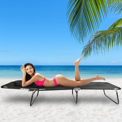 1Pc Folding Beach Lounge Chair Face Down Tanning Chaise Sunbathing Recliner 265LBS Max Load With 5-Angle Backrest 3 Removable Pillows For Beach Pool Lawn Yard Patio Office Nap Camping