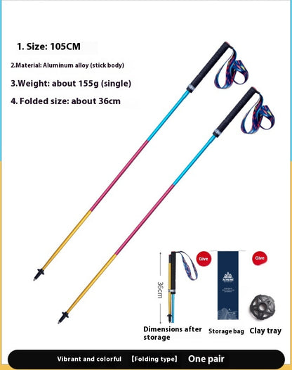 Carbon Trekking Pole Folding Carbon Fiber Off-road Cane