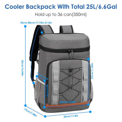 Cooler Backpack 36 Can Leakproof Insulated Cooler Backpack With 25L-6.6Gal For Picnic Camping Beach Hiking Fishing Travel