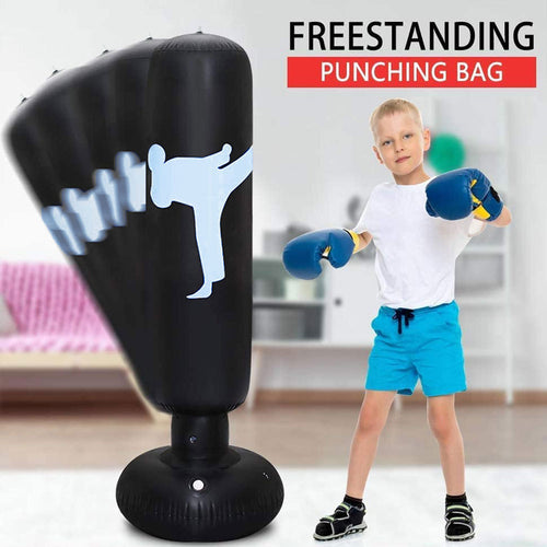 Leather Pattern Inflatable Boxing Column Tumbler Children's Vertical Fitness Vent Toys