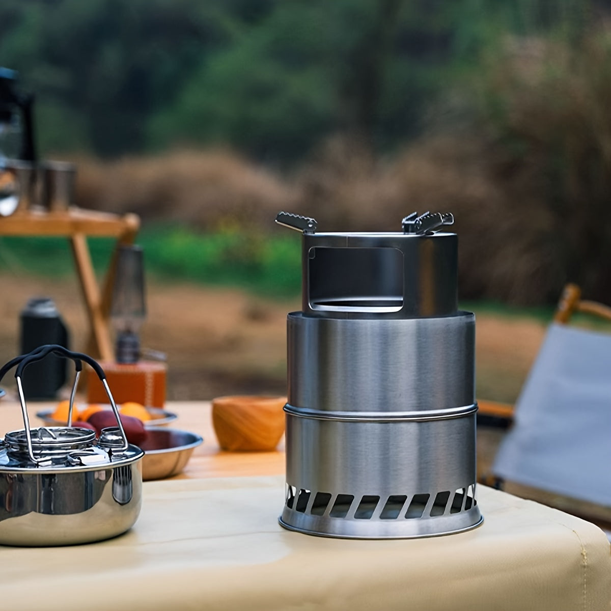 Don't Miss It.The Portable Round Stainless Steel Charcoal Stove Allows You To Easily Create A Mobile Charcoal Fire Feast.