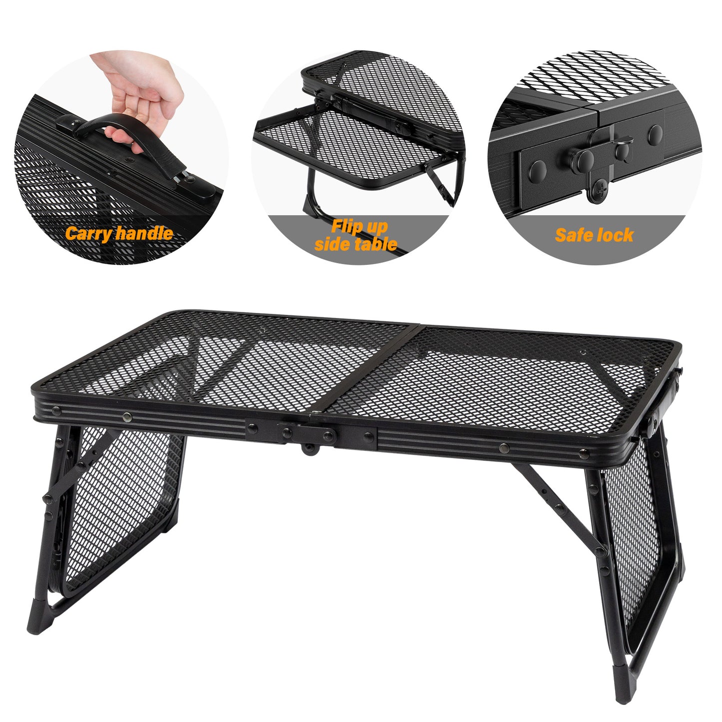 3ft Black Outdoor Folding Table