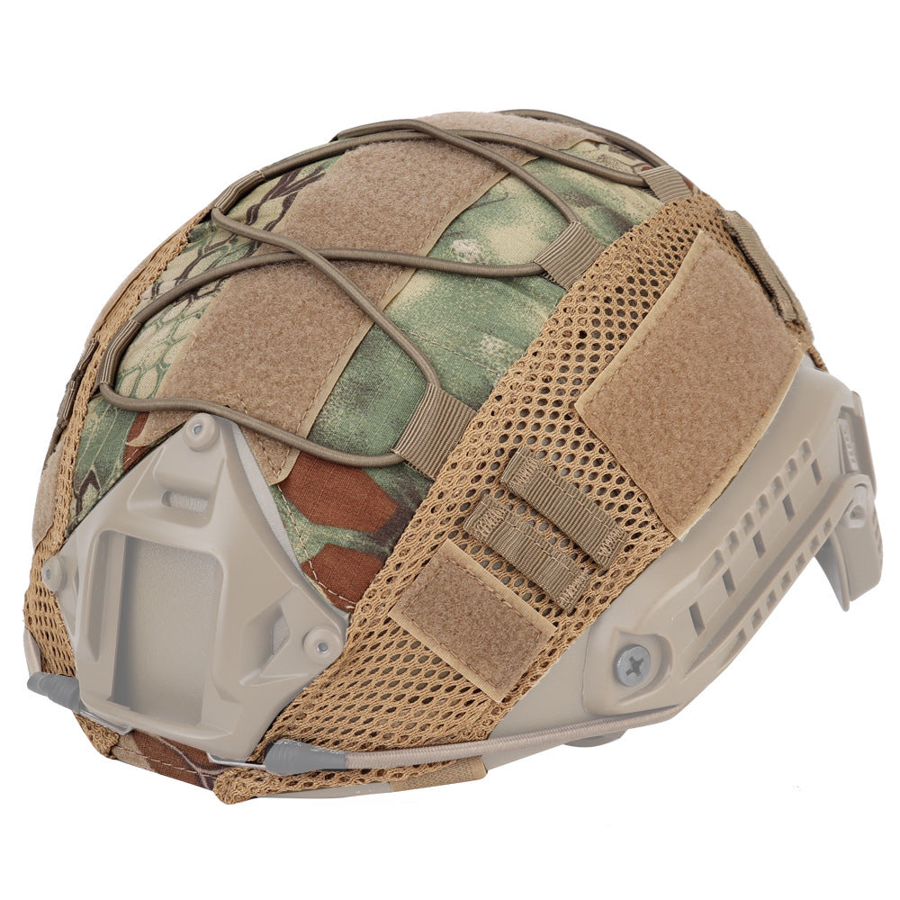 Military fan style tactical helmet with nylon mesh helmet