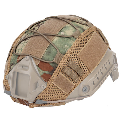 Military fan style tactical helmet with nylon mesh helmet