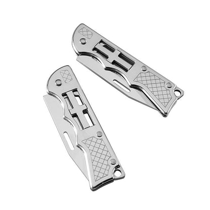 Outdoor Portable Fruit Mirror Light Knife Folding Stainless Steel Camping