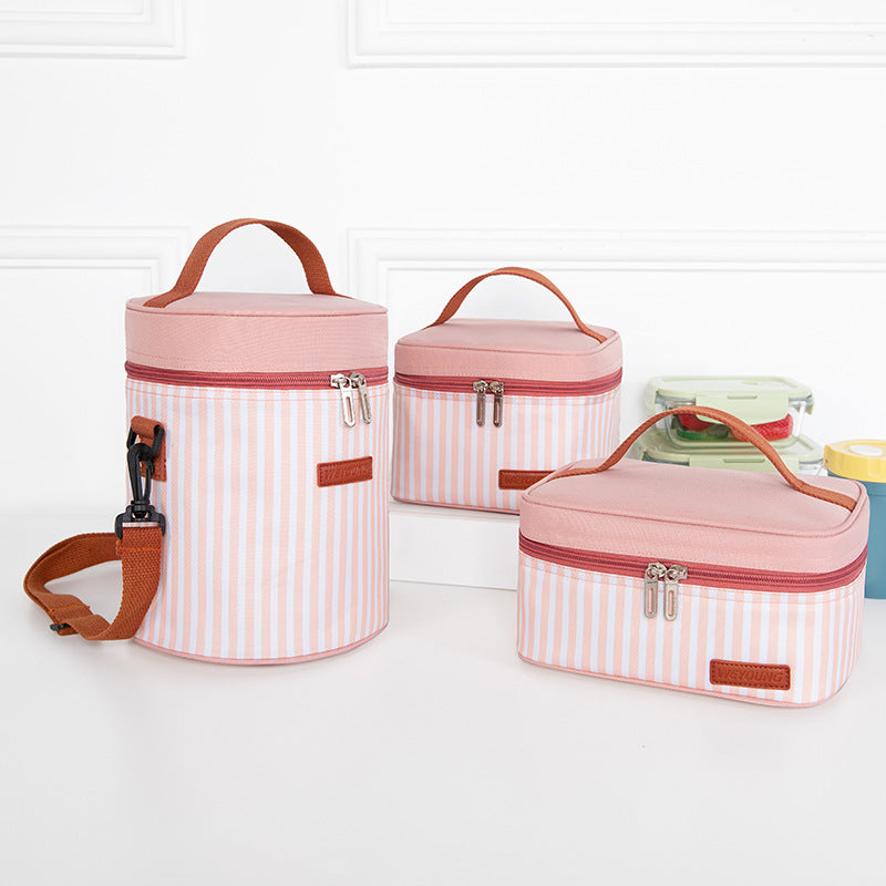 Simple And Portable Striped Thick Aluminum Foil Portable Lunch Bag