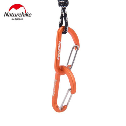 Brand Naturehike 2pcs 4cmD Shape Camping Carabiner 4cm Aluminum Hook Clip Holder Buckles Survival Kits Fast Hang Mini Buckle Hook