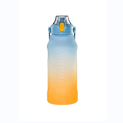 New Frosted Gradient Color Water Bottle Large Capacity Straw Travel Pot Color Sports Water Bottle Outdoor Fitness Cup