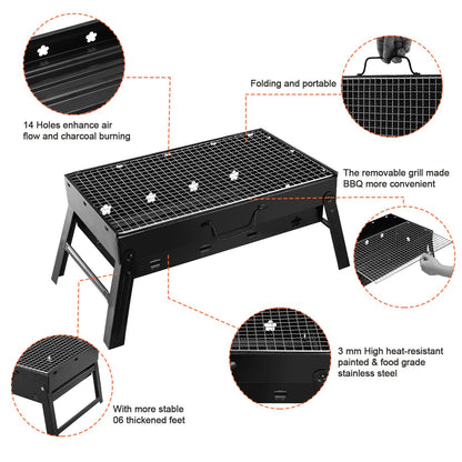 Portable BBQ Grill Foldable Charcoal Grill Camping Garden Outdoor Travel