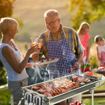 16.7x10x17.7 Inch Portable Charcoal Grill Foldable BBQ Suitcase Grill Rack For Outdoor Camping Picnic Garden BBQ