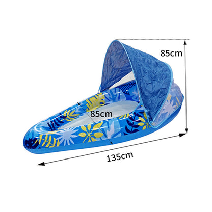 1pc Thick Large Swimming Pool Float With Cup Holder And Sunshade, Essential For Pool Parties And Beaches, Comes With A Manual Air Pump