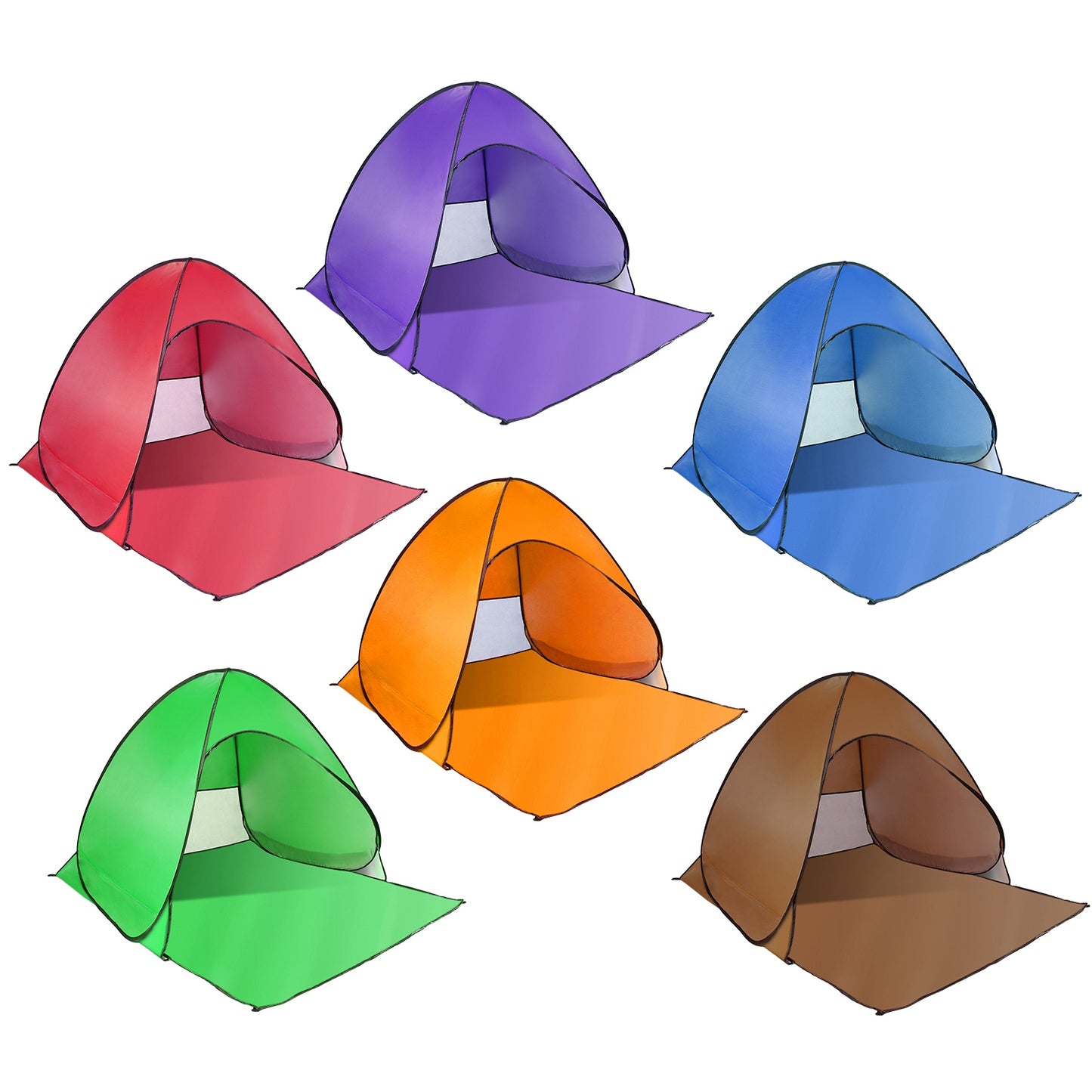 1Pc 2-3Person Beach Tent With Net Window Storage Bag 64.96 X 59.06 X 43.31in Anti-UV Automatic Waterproof For Outdoor Beach Camping Fishing Park Lake
