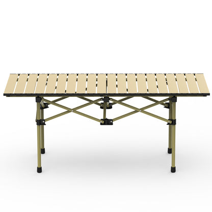 1Pc S Or L Size Options Folding Camping Table Portable Lightweight Carbon Steel Roll-up Picnic BBQ Desk With Carry Bag Heavy Duty For Outdoor Beach Backyard Party Patio Camping Hiking BBQ Picnic