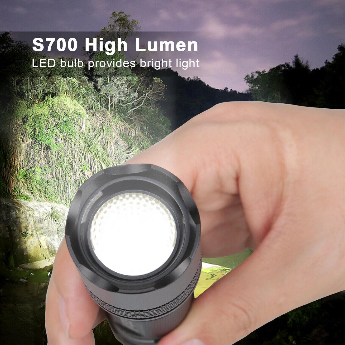 5.3 Oz Small Ultra Zoomable LED Tactical Handheld Flashlight With Knife