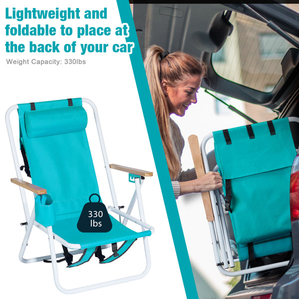 2pcs 23X21.7X31.5in Mint Green Beach Chair