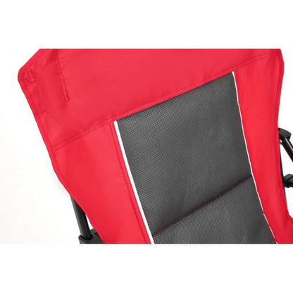 High Back Heavy Duty Red Portable Foldable Lawn Chair With Cup Holder