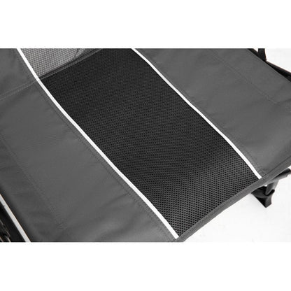 Heavy Duty Folding Camping Chair With Extra Large Portable Side Table And Pocket For Beach, Fishing, Travel, Picnic, And Lawn Gray