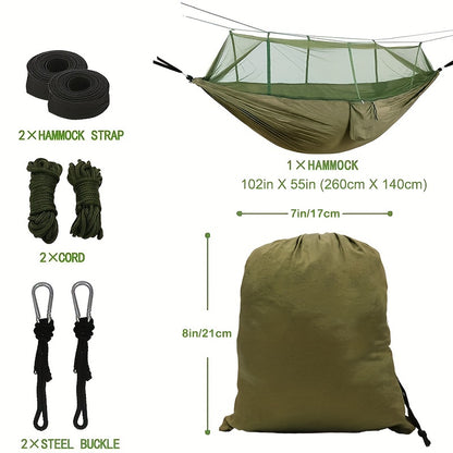 2025 Upgraded Version Ultra-light Camping Hammock With Mosquito Net, Double-layer Anti-mosquito Net, 0.8kg Portable Hammock, Load-bearing Capacity Of 400 Pounds, Can Accommodate 1-2 People