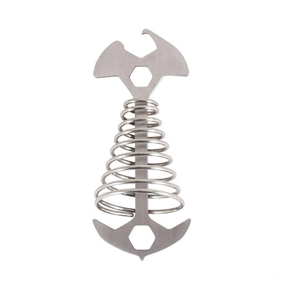 Outdoor camping fish bone ground nail spring hook
