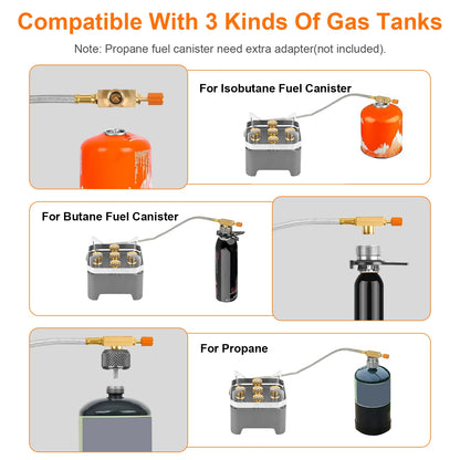 12000W Portable Camping Stove With Cassette Adapter Windproof Outdoor Backpacking Burner With Carrying Case Igniter For Outdoor Hiking Camping Picnic Backpacking