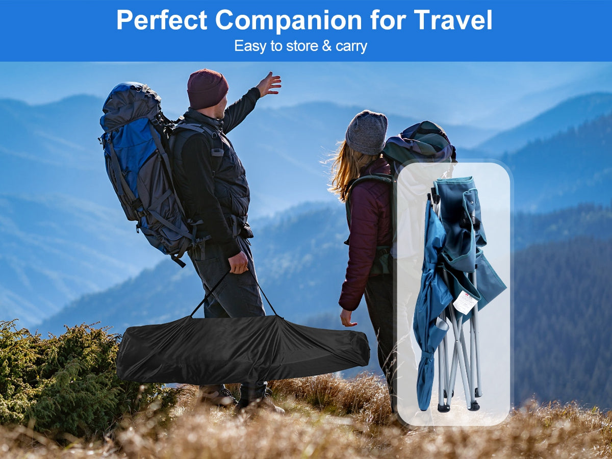 1Pc Foldable Beach Chair With Sun Canopy Cup Holder Carry Bag Adkustable Armrest Detachable Umbrella 220.5lbs Max Load Fedex Shipping
