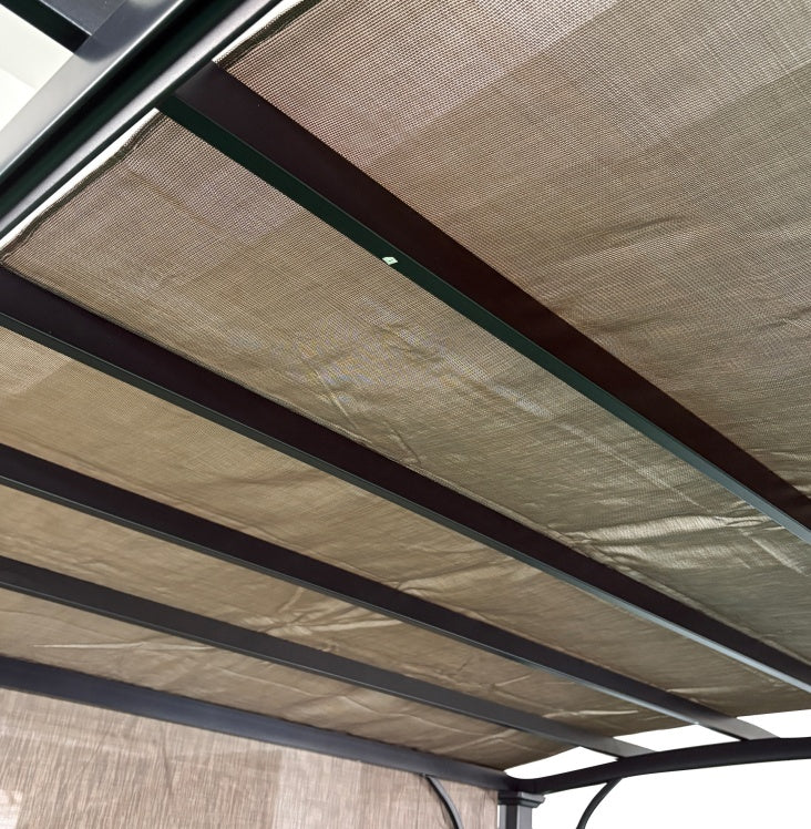 Outdoor Pergola Sun Shade Cover Cloth Patio Canopy HDPE Permeable With Grommets -13' X 7.7', Brown
