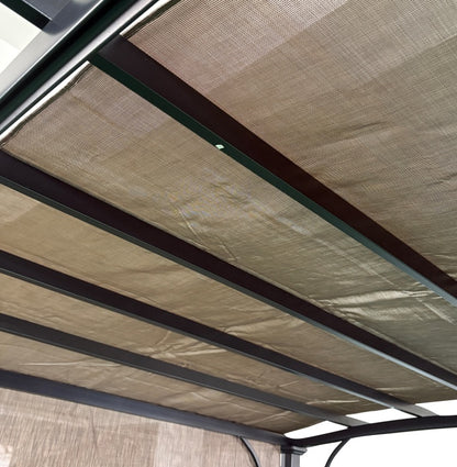 Outdoor Pergola Sun Shade Cover Cloth Patio Canopy HDPE Permeable With Grommets -13' X 7.7', Brown