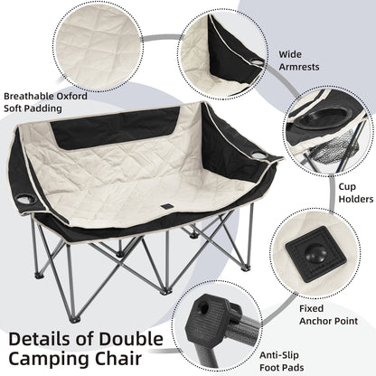 Only Supports Self Pickup  Outdoor Camping Chair, Oversized Recliner With Armrests, Cup Holder And Carrying Bag, Outdoor Heavy Duty Folding Chair