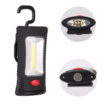 2-Modes COB LED Magnetic Working Folding Hook Hanging Lamp Torch Linternas  Flashlight Handy Lighting Use 3x AAA
